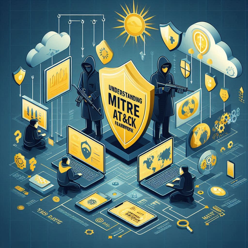 MITRE ATT&CK matrix visual showing cybersecurity attack tactics and techniques for threat detection and SOC operations